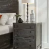 Townsend Solid Wood Three Drawer Nighstand In Gunmetal - Modus 8TR981