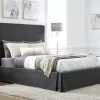 Cheviot California King-Size Upholsterd Skirted Panel Bed In Iron - Modus CBB3H63