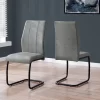 Dining Chair / Set Of 2 / Side / Upholstered / Kitchen / Dining Room / Fabric / Metal / Grey / Black / Contemporary / Modern - Monarch Specialties I 1113