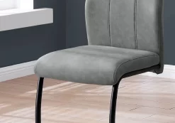 Dining Chair / Set Of 2 / Side / Upholstered / Kitchen / Dining Room / Fabric / Metal / Grey / Black / Contemporary / Modern - Monarch Specialties I 1113 -Home Haven Deals 69 i 1113 3