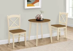 Dining Table- 30" Round- Small- Kitchen- Dining Room- Oak And Cream- Wood Legs- Transitional-Monarch Specialties I 1326 -Home Haven Deals 69 i 1326 5