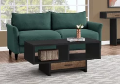 Coffee Table / Accent / Cocktail / Rectangular / Storage / Living Room / 42" L / Drawer / Laminate / Black / Brown / Contemporary / Modern - Monarch Specialties I 2809