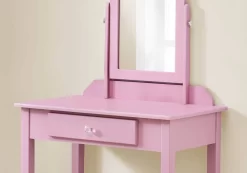 Vanity / Desk / Makeup Table / Organizer / Dressing Table / Bedroom / Wood / Laminate / Pink / Contemporary / Modern - Monarch Specialties I 3328 -Home Haven Deals 69 i 3328 3