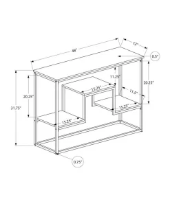 Accent Table / Console / Entryway / Narrow / Sofa / Living Room / Bedroom / Metal / Laminate / Brown / Black / Contemporary / Modern - Monarch Specialties I 3581 -Home Haven Deals 69 i 3581 4