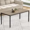 COFFEE TABLE - 40"L - DARK TAUPE - BLACK METAL - Monarch Specialties I 3797