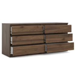 Scottsdale 6 Drawer Double Dresser, Walnut - Tvilum 70296dj -Home Haven Deals 70296dj av4 1