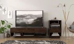 Stereo Audio Tower With 1 Drawer In Truffle - Nexera 105261 -Home Haven Deals 71 105261 4