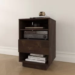 Stereo Audio Tower With 1 Drawer In Truffle - Nexera 105261