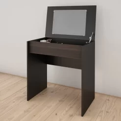 Vanity With Mirror / Writing Desk In Black And Ebony - Nexera 212706 -Home Haven Deals 71 212706 4