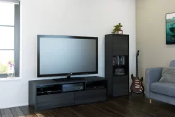 Sereni-T 2 Piece Entertainment Set, Black And Ebony - Nexera 400619