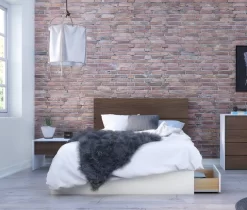 Axel 3 Piece Full Size Bedroom Set In Walnut & White - Nexera 402044 -Home Haven Deals 71 402044 1 new