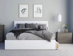 Tandem 3 Piece Queen Size Bedroom Set In Bark Grey And White - Nexera 402455 -Home Haven Deals 71 402455 7