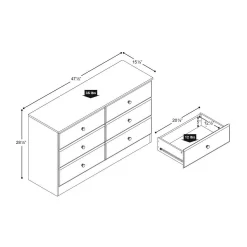 Astrid 6-Drawer Dresser, Drifted Gray - PREPAC Manufacturing DDBR-0402-1 16 Astrid 6-Drawer Dresser, Drifted Gray - PREPAC Manufacturing DDBR-0402-1 -Home Haven Deals 79 ddbr 0402 1 6