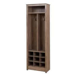 Space-Saving Entryway Organizer With Shoe Storage, Drifted Gray - Prepac Manufacturing DSOH-0010-1