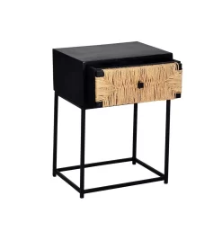 Layover Transitional Nightstand/Side Table In Black/Jute - Progressive Furniture A236-69 -Home Haven Deals 80 a236 69 6