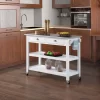 American Heritage Stainless Steel Top Kitchen Cart In White - Convenience Concepts 802240W