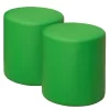 Logan Round Vinyl Ottoman (Set Of 2)- Envy Green - Regency N6262EG2PK