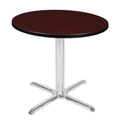 Regency Cain 30" Round X-Base Table- Mahogany/ Chrome Base - Regency TB30RNDMHCM