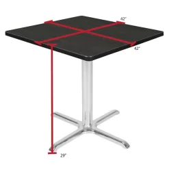Regency Cain 42" Square X-Base Table- Ash Grey/ Chrome Base - Regency TB4242AGCM -Home Haven Deals 82 tb4242agcm 4