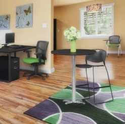 Regency Cain Cafe High 36" Round X-Base Table- Ash Grey/ Chrome Base - Regency TCB36RNDAGCM 7 Regency Cain Cafe High 36" Round X-Base Table- Ash Grey/ Chrome Base - Regency TCB36RNDAGCM -Home Haven Deals 82 tcb36rndagcm 3