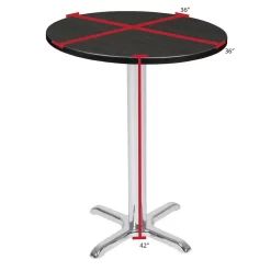Regency Cain Cafe High 36" Round X-Base Table- Ash Grey/ Chrome Base - Regency TCB36RNDAGCM 8 Regency Cain Cafe High 36" Round X-Base Table- Ash Grey/ Chrome Base - Regency TCB36RNDAGCM -Home Haven Deals 82 tcb36rndagcm 4