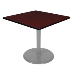 Regency Cain 42" Square Platter Base Table- Mahogany/ Grey Base - Regency TP4242MHGY