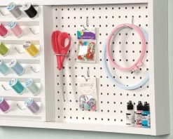 Craft Pro Series Wall Mounted Pegboard With Thread Storage In White - Sauder 423412 -Home Haven Deals 85 423412 1