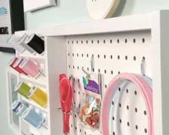 Craft Pro Series Wall Mounted Pegboard With Thread Storage In White - Sauder 423412 -Home Haven Deals 85 423412 2