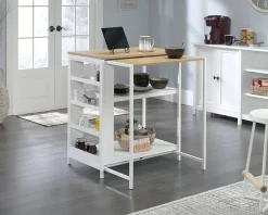 Wood And Metal Kitchen Island With Storage - Sauder 428253 -Home Haven Deals 85 428253 2