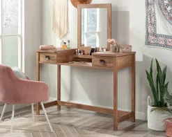 Bedroom Vanity With Mirror In Sindoori Mango - Sauder 433486