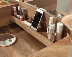 Bedroom Vanity With Mirror In Sindoori Mango - Sauder 433486 -Home Haven Deals 85 433486 5