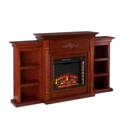 Tennyson Electric Fireplace W/ Bookcases - Classic Mahogany - SEI Furniture FE8547 -Home Haven Deals 87 fe8547 4