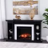 Henstinger Touch Screen Electric Fireplace W/ Bookcase - Black - SEI Furniture FR1225159
