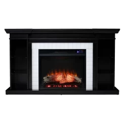 Henstinger Touch Screen Electric Fireplace W/ Bookcase - Black - SEI Furniture FR1225159 -Home Haven Deals 87 fr1225159 3