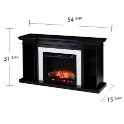 Henstinger Touch Screen Electric Fireplace W/ Bookcase - Black - SEI Furniture FR1225159 -Home Haven Deals 87 fr1225159 7