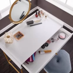 Derald Vanity Table W/ Mirror - SEI Furniture HZ1100344 -Home Haven Deals 87 hz1100344 5
