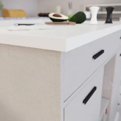 Hiltman Expandable Kitchen Island W/ Storage - SEI Furniture KA1139461 -Home Haven Deals 87 ka1139461 3