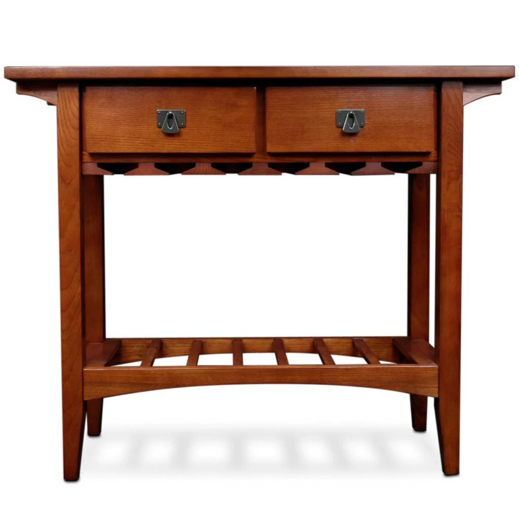 9061-RS Mission Wine Stand With Glass And Bottle Storage, Two Drawer, For Buffet, Dining Room, Living Room, Kitchen, Russet Finish - Leick Furniture 9061-RS 5 9061-RS Mission Wine Stand With Glass And Bottle Storage, Two Drawer, For Buffet, Dining Room, Living Room, Kitchen, Russet Finish - Leick Furniture 9061-RS - Image 5