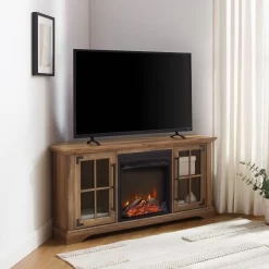 Walker Edison 54" Modern Farmhouse Corner Fireplace TV Stand - Rustic Oak - Walker Edision ABF54FCRO -Home Haven Deals 93 abf54fcro 6