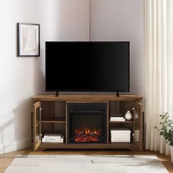 Walker Edison 54" Modern Farmhouse Corner Fireplace TV Stand - Rustic Oak - Walker Edision ABF54FCRO -Home Haven Deals 93 abf54fcro 8