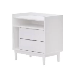 Walker Edison Mid-Century Modern Solid Wood 2-Drawer Nightstand – White - Walker Edision BR2DRLEENSWH -Home Haven Deals 93 br2drleenswh 3
