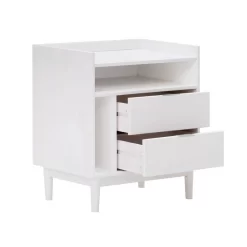 Walker Edison Mid-Century Modern Solid Wood 2-Drawer Nightstand – White - Walker Edision BR2DRLEENSWH -Home Haven Deals 93 br2drleenswh 5