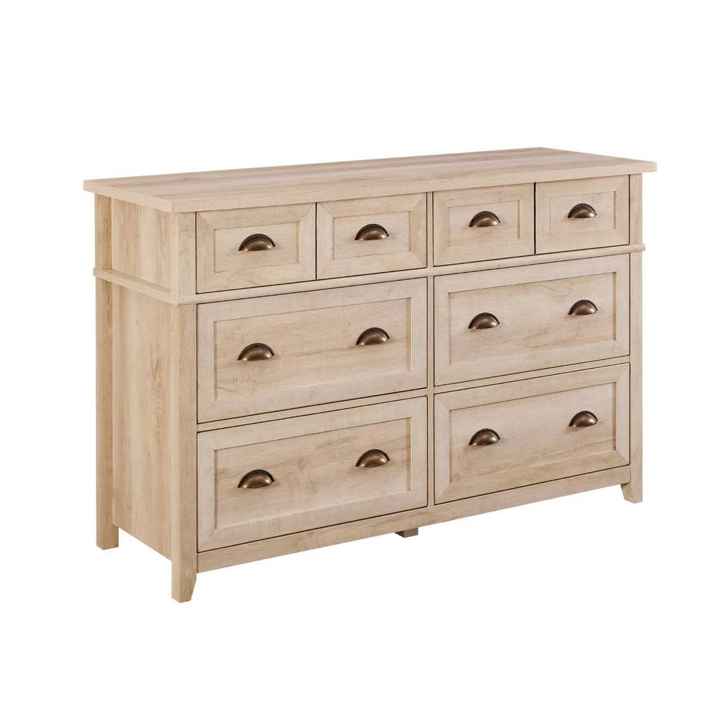 Walker Edison Odette 52" 6 Drawer Cup Handle Framed Dresser - White Oak - Walker Edision BR6DODDDRWO 1 Walker Edison Odette 52" 6 Drawer Cup Handle Framed Dresser - White Oak - Walker Edision BR6DODDDRWO