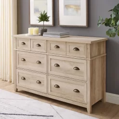 Walker Edison Odette 52" 6 Drawer Cup Handle Framed Dresser - White Oak - Walker Edision BR6DODDDRWO 16 Walker Edison Odette 52" 6 Drawer Cup Handle Framed Dresser - White Oak - Walker Edision BR6DODDDRWO -Home Haven Deals 93 br6dodddrwo 7 1