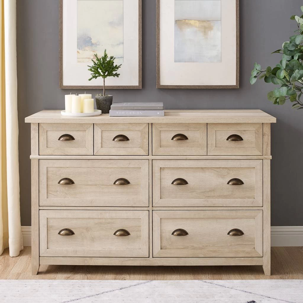 Walker Edison Odette 52" 6 Drawer Cup Handle Framed Dresser - White Oak - Walker Edision BR6DODDDRWO 8 Walker Edison Odette 52" 6 Drawer Cup Handle Framed Dresser - White Oak - Walker Edision BR6DODDDRWO - Image 8