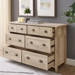 Walker Edison Odette 52" 6 Drawer Cup Handle Framed Dresser - White Oak - Walker Edision BR6DODDDRWO 18 Walker Edison Odette 52" 6 Drawer Cup Handle Framed Dresser - White Oak - Walker Edision BR6DODDDRWO -Home Haven Deals 93 br6dodddrwo 9 1