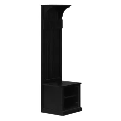 Walker Edison Nathan 68" Solid Wood Grooved Hall Tree - Black - Walker Edision HT68NATSWBL