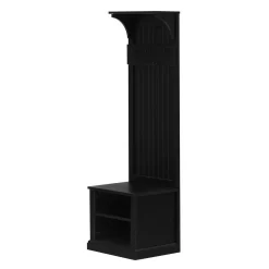 Walker Edison Nathan 68" Solid Wood Grooved Hall Tree - Black - Walker Edision HT68NATSWBL -Home Haven Deals 93 ht68natswbl 3