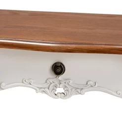 Baxton Studio Sophie Classic Traditional French Country White & Brown Finished Small 3-Drawer Wood Console Table - Wholesale Interiors 132050-White-Console -Home Haven Deals 95 132050 white console 5