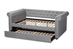 Baxton Studio Mabelle Modern And Contemporary Gray Fabric Upholstered Full Size Daybed With Trundle - Ashley-Grey-Daybed-F/T 7 Baxton Studio Mabelle Modern And Contemporary Gray Fabric Upholstered Full Size Daybed With Trundle - Ashley-Grey-Daybed-F/T -Home Haven Deals 95 ashley grey daybed f t 16